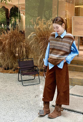 休闲——羊绒圆领背心