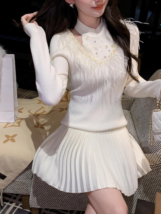 张心子【长腿特效】高腰A版百褶裙半身裙 U2511116 商品图14