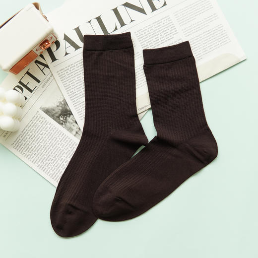 【2双装】男士超细羊毛抽条男袜中长筒袜子羊毛袜【6双6折 2521805】 商品图2