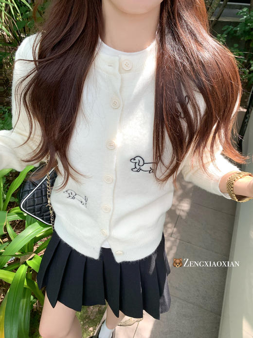 <曾小咸推荐>现货秒杀！微信超特价！可爱小狗刺绣针织开衫 日常169.99 立减90 秒杀79.99！ 商品图5