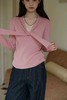 梅子粉飘带针织衫，超绝氛围感假两件，秋冬靠它出圈【3-5天发货】 商品缩略图5