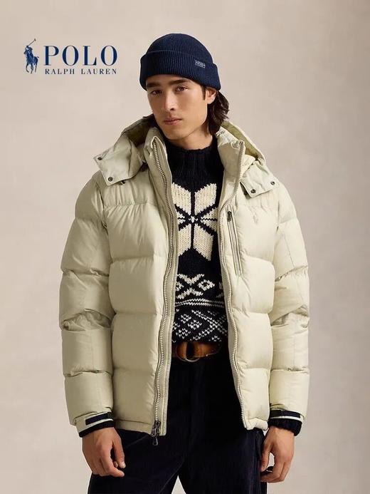 拉夫男女款刺绣小马标90白鸭绒连帽羽绒服 商品图1