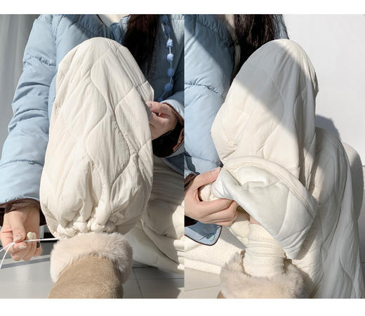 【YW】无忧购冬季外穿加绒防寒超柔保暖绗棉阔腿裤 H-2036（截单后3-5天发货） 商品图7