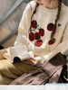 D112042冬日氛围感立体刺绣提花番茄图案圆领毛衣 商品缩略图8