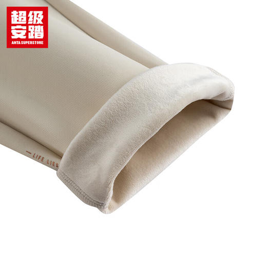 超级安踏加绒运动裤女裤秋冬保暖经编提花舒适休闲长裤子女162547301U 商品图8