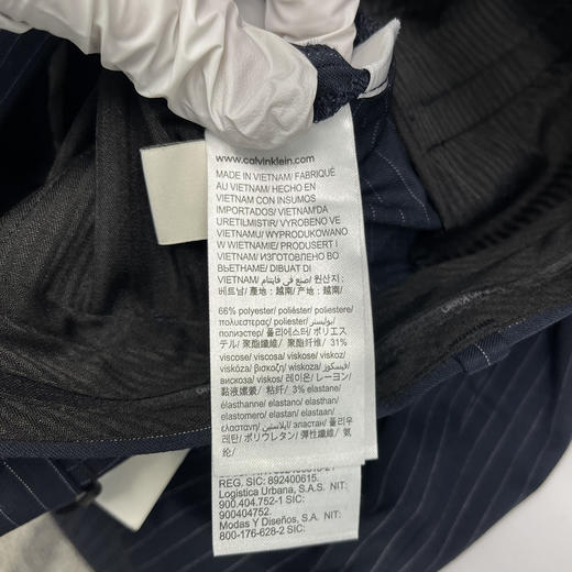Calvin Klein/CK 男士修身版竖纹百搭微弹商务休闲西装长裤 商品图4