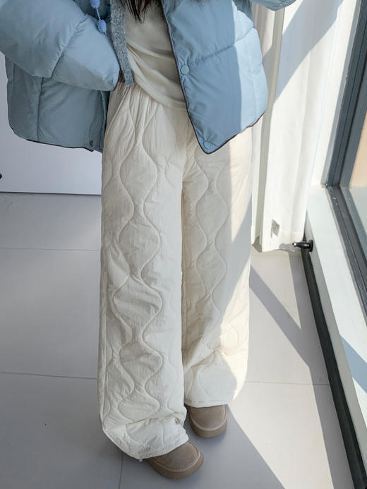 【YW】无忧购冬季外穿加绒防寒超柔保暖绗棉阔腿裤 H-2036（截单后3-5天发货） 商品图3