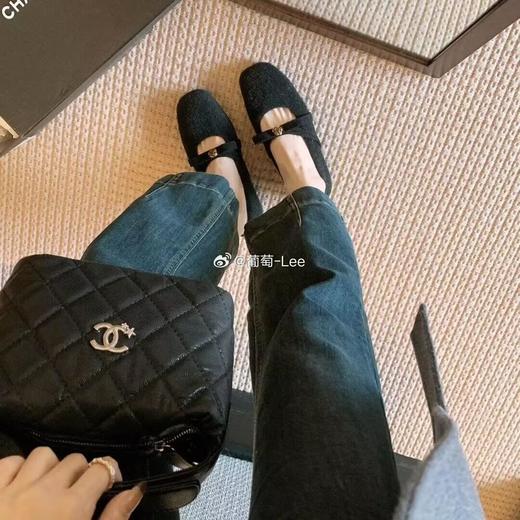 贵气山茶花~ 蝴蝶结金扣内增高加绒毛呢玛丽珍鞋 商品图3