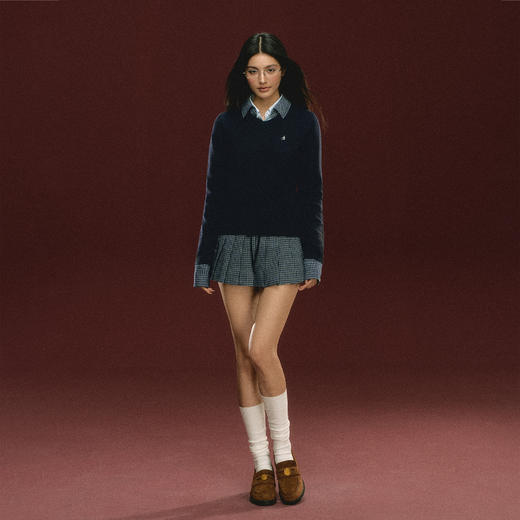 Ariseism 美式复古设计感假两件毛衣套装秋冬新款两件套 商品图2