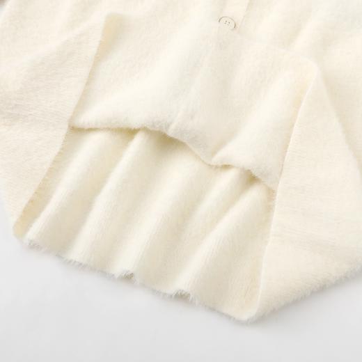 D112058蕾丝拼接温柔仿马海毛毛衣软糯针织衫25秋冬季新款女宽松上衣 商品图3