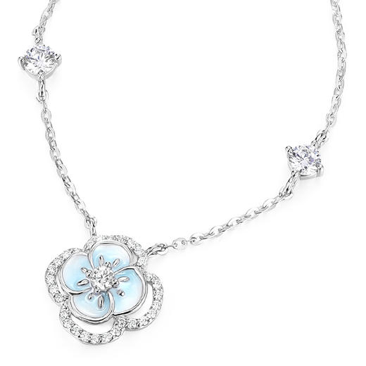 卡蒂罗KADER 夜光虞美人项链 925银跳动会发光的花蕊原创清新优雅小众设计锁骨链 精致简约甜蜜守护恋爱 商品图2