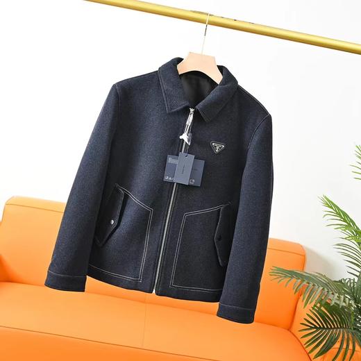 D112004冬季25ss新款男士翻领羊毛休闲夹克外套 商品图3