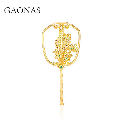 镜中花 中式贵气金紫色胸针11585ZGO 商品图2