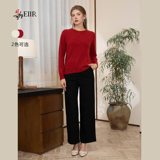 司歌圆领套头长袖毛衣秋冬女G92G8285 商品图2