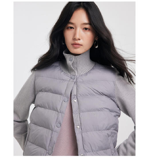 【多妈团购 珍珠绒羊毛棉服空气小外套9782】填充2%绵羊毛，内里空气绒,蓬松不压身，针织袖身，年轻感拉满，年轻又时尚-连横 商品图11