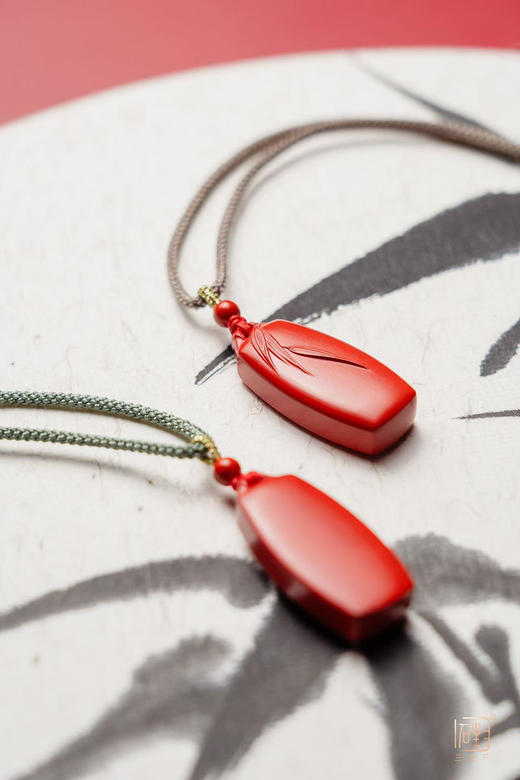 天然朱砂竹报平安吊坠/挂链 商品图1