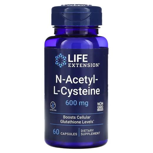 【香港直邮】沿寿LIFE EXTENSION N-Acetyl-L-Cysteine 600mg（沿寿·乙酰半胱氨酸）60粒 商品图0