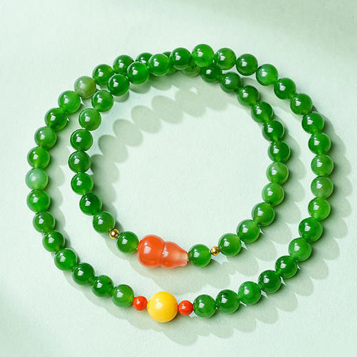 【林栖好物】福禄路路通和田玉碧玉手串6mm 商品图3