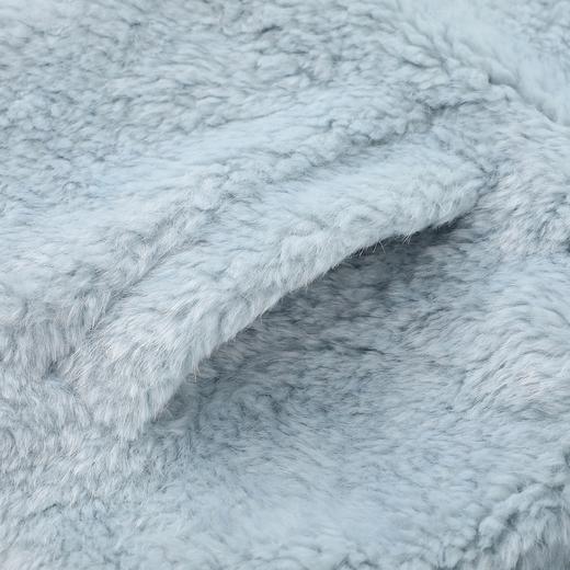 D112054浅黄色带围巾毛毛外套夹棉短款25秋冬季新款女装蓝色长袖上衣 商品图5