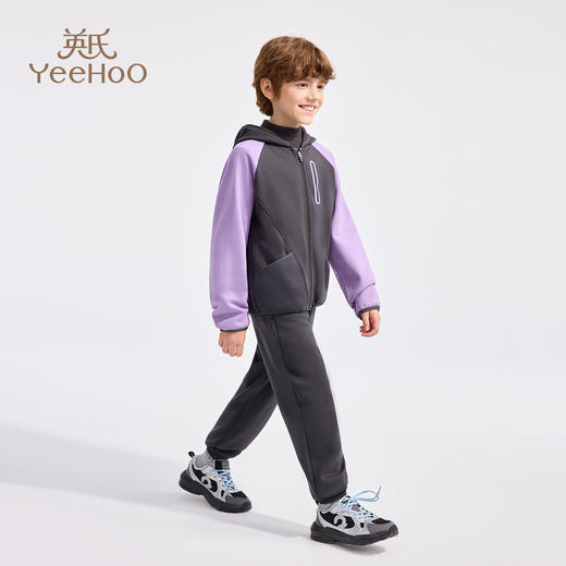 【加绒两件套】【英氏】【110-160】男童冬款加绒外套裤子套装 商品图6