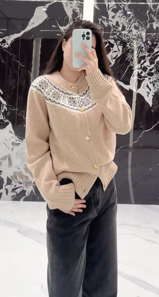 赛琳 25秋冬新款 费尔岛提花针织开衫(TM) 商品图4