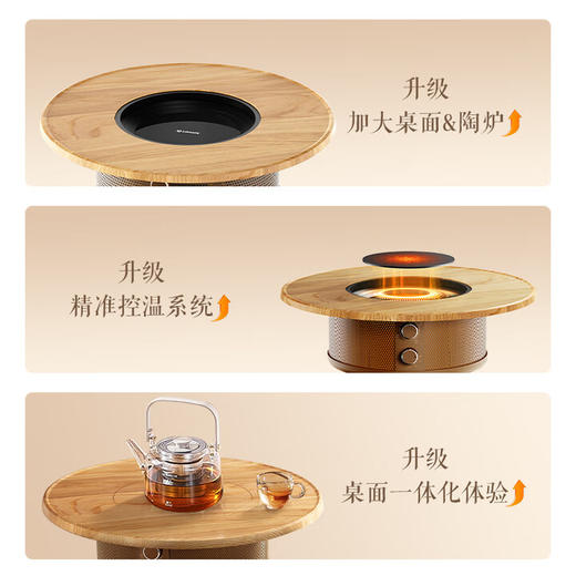 艾美特围炉煮茶取暖器电烤炉家用室内烤火炉冬季多功能电烤炉防寒家用暖腿神器 AIR13PRO 商品图5