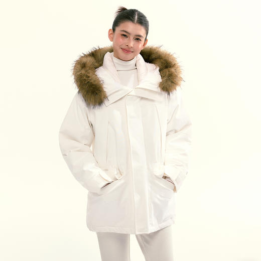 Ariseism 美式复古设计感可拆卸毛领羽绒服女冬季新款外套 商品图0
