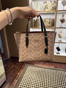 到手价1899元 Coach爆款 mollie 25小号托特 25*19cm 棕色老花 美国代购，无中文标签，介意慎拍