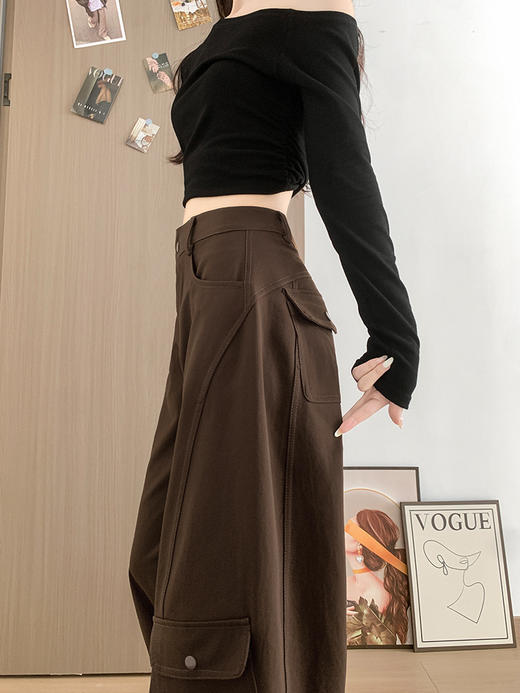 【YW】无忧购 加绒美式直筒工装裤设计感显瘦休闲弯刀裤 H-2010（截单后3-5天发货） 商品图4