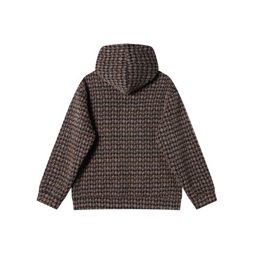 WY1407SDSA男士秋冬新款痞帅男装宽松格子绒毛抽绳连帽卫衣百搭时尚上衣 商品图5