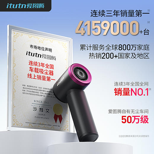 爱图腾车载吸尘器车用2025新款超强吸力手持小型高强力吹吸一体机 商品图1