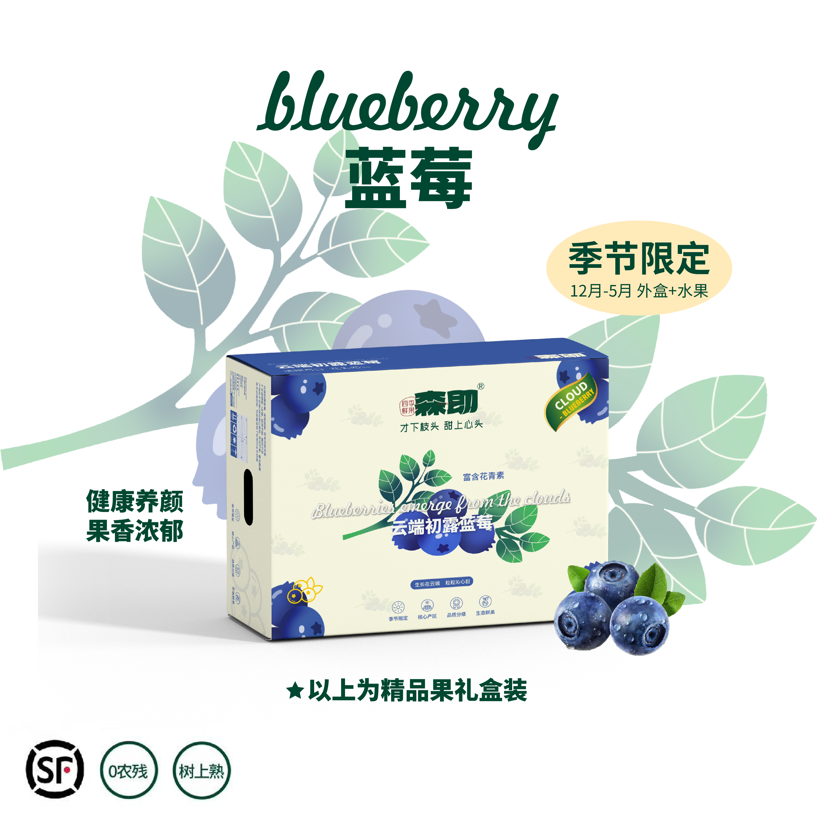 云南 花香蓝莓！健康养颜 果香浓郁 甜脆超好吃！