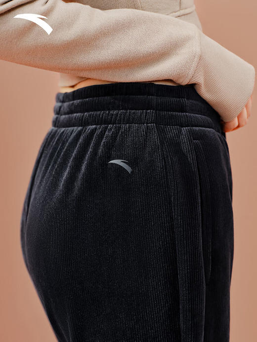 安踏灯芯绒阔腿裤女士冬季新款高腰垂感直筒休闲长裤子162547307N 商品图6