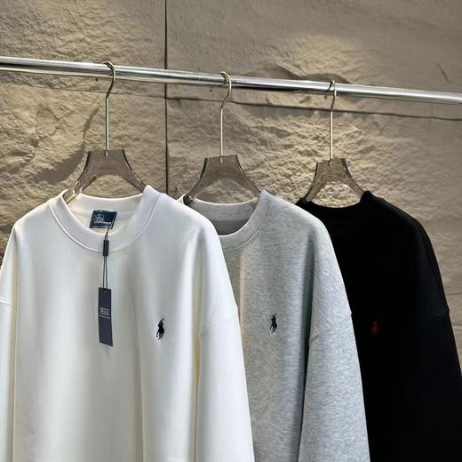 D112029新款精典骑士小标logo休闲情侣加绒圆领卫衣 商品图1