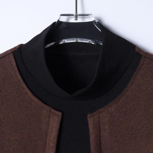 SDSA男士秋冬新款痞帅男装潮牌撞色假两件立领毛衣百搭时尚针织衫 商品图1