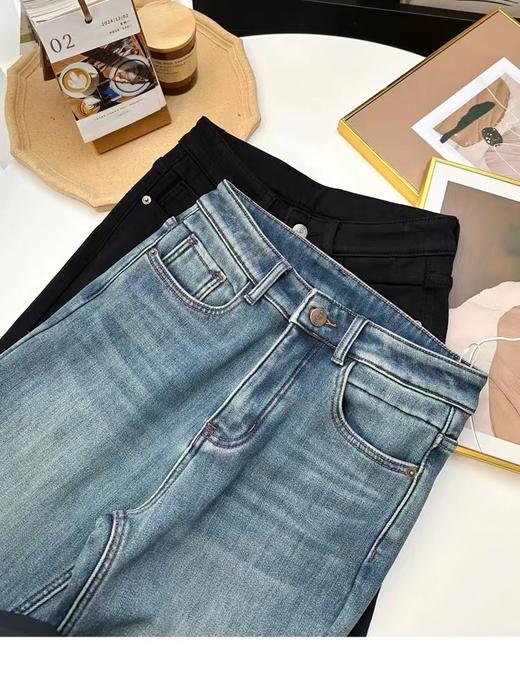 D112017加厚绒微喇裤女2025年冬季高腰显瘦喇叭长裤 商品图11