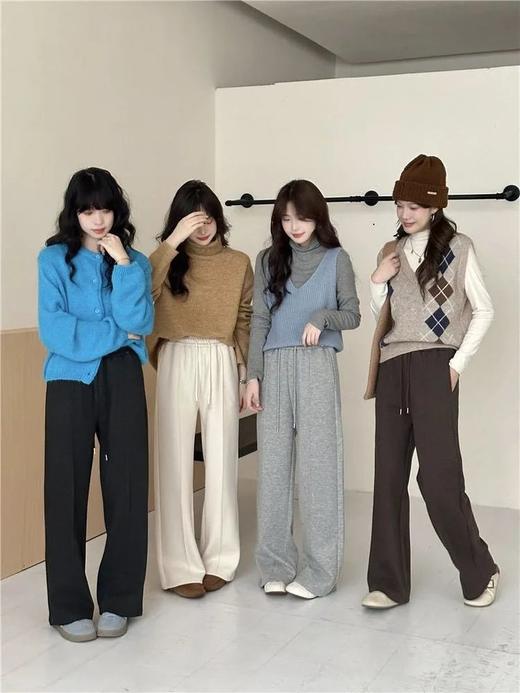 过冬糯米神裤 | 保暖兼顾显瘦、直筒阔腿版型、修饰腿型、高弹力松紧腰+抽绳设计、包容各种身材 商品图4