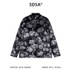 SDSA男士秋冬新款痞帅男装简约撞色植绒花卉半高领长袖T恤百搭潮 商品缩略图0
