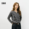 森马针织开衫女冬季短款蝴蝶结菱格假两件2025新款甜美少女感毛衫 商品缩略图1