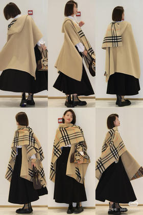 1025-3 百分百纯羊绒 张婧仪 BB 秀款 超大篇幅 披肩斗篷