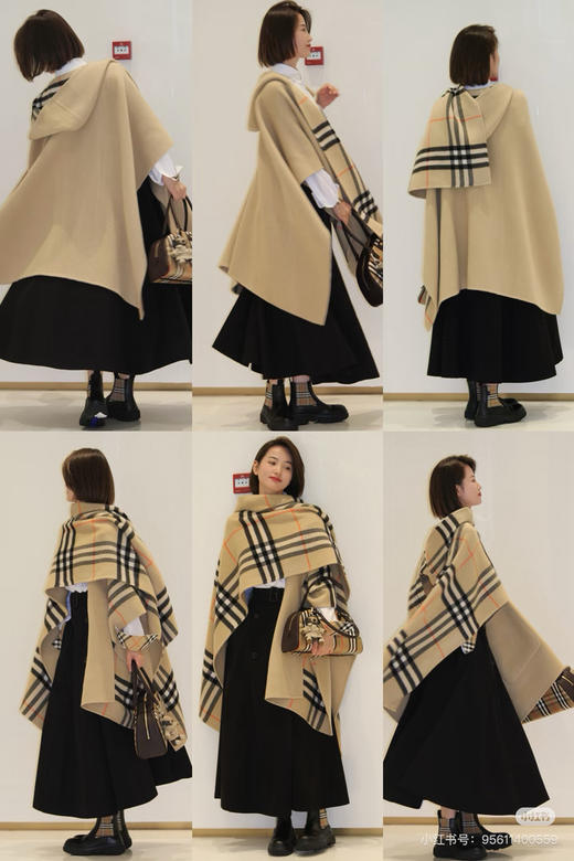 1025-3 百分百纯羊绒 张婧仪 BB 秀款 超大篇幅 披肩斗篷 商品图0