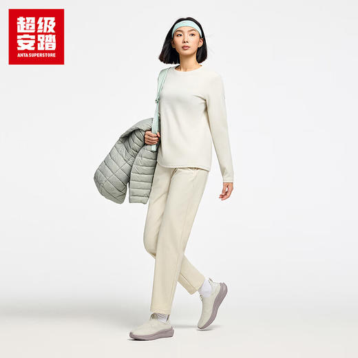 超级安踏加绒长袖T恤女士秋冬3A抗菌羊毛混纺抑菌除臭套头衫162547406U 商品图2