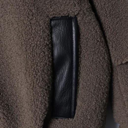 X055SDSA男士秋冬新款痞帅男装复古休闲撞色拉链立领羊羔绒羽绒百搭 商品图3