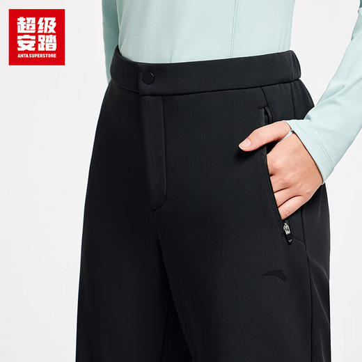 超级安踏加绒微喇运动裤女裤秋冬防泼水修身休闲长裤子女162547502U 商品图2