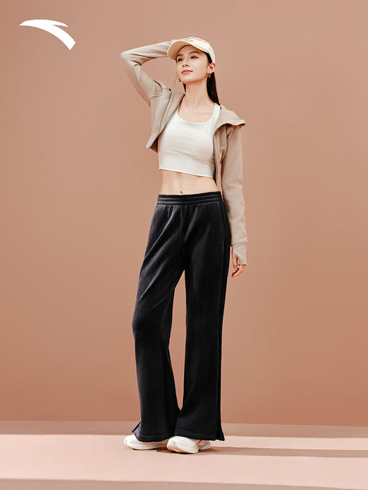 安踏灯芯绒阔腿裤女士冬季新款高腰垂感直筒休闲长裤子162547307N 商品图3