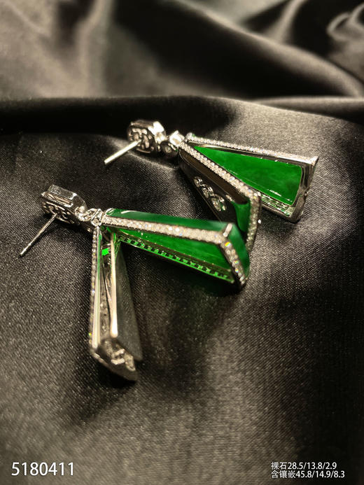高冰种老坑帝王绿无事牌耳坠【5180411】具体价格微信咨询 商品图7