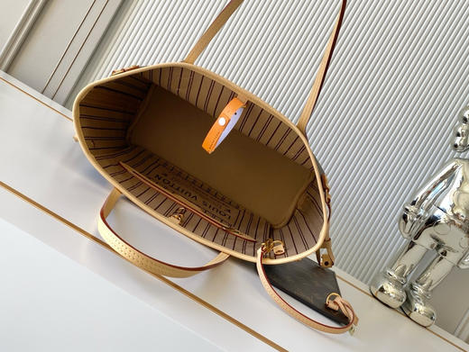 秋冬特惠💰1190 渠道级LV【全钢五金 MB163c01变码芯片】te级 全套包装 M41000老花杏内里 NEVERFULL 小号手袋 Neverfull 小号手提包 商品图7