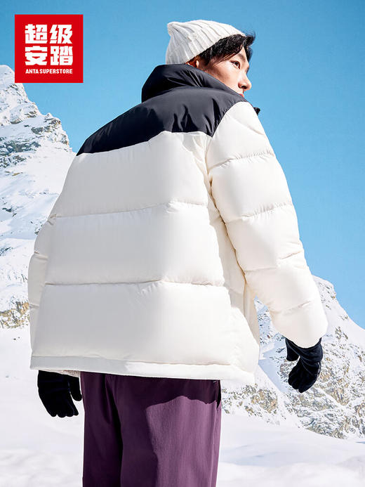 超级安踏防泼水羽绒服男女同款秋冬拼色鸭绒保暖防风夹克外套172548901U 商品图1