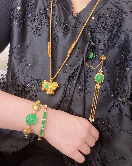 GAONAS  中式贵气小马设计金色项链11679DGO 商品图3