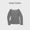 ROMI STUDIO“法式慵懒”双线冚车撞色条纹船领长袖T恤 RWDSS61601 商品缩略图0